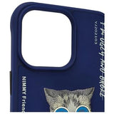 iPhone 15 Pro Max Nimmy Friends Glasses Cool Kat Cover - Blå