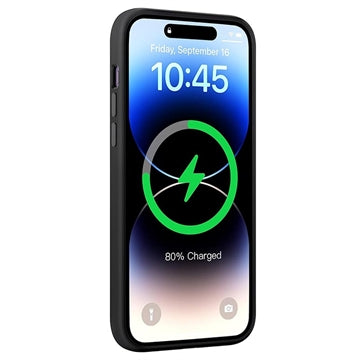 iPhone 15 Pro Max Saii Premium MagSafe Liquid Silikone Cover - Sort