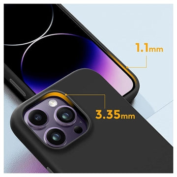 iPhone 15 Pro Max Saii Premium MagSafe Liquid Silikone Cover - Sort