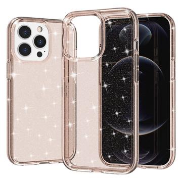 iPhone 15 Pro Max Stylish Glitter Series Hybrid Cover - Guld