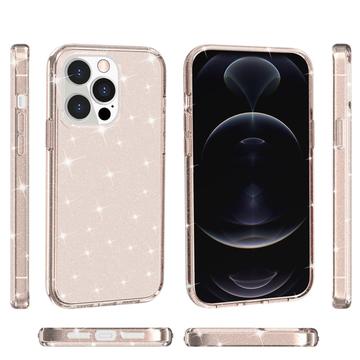 iPhone 15 Pro Max Stylish Glitter Series Hybrid Cover - Guld