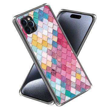 iPhone 15 Pro Max Stilfuld Ultra-Slim TPU Cover - Regnbue Rhombus