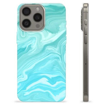 iPhone 15 Pro Max TPU Cover - Blå Marmor