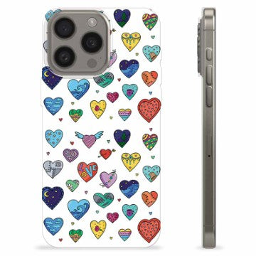 iPhone 15 Pro Max TPU Cover - Hjerter
