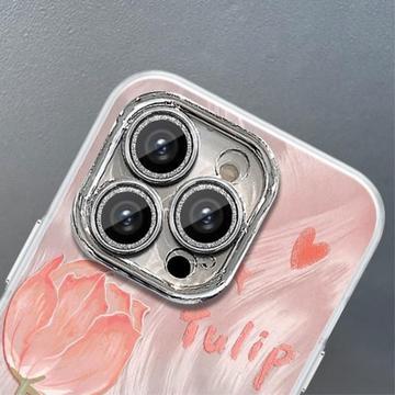 iPhone 15 Pro Max TPU Cover med tulipanmønster - pink