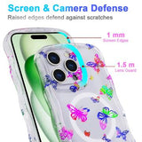 iPhone 15 Pro Max Wave-Edge Laser Glitter MagSafe Cover - Sommerfugl