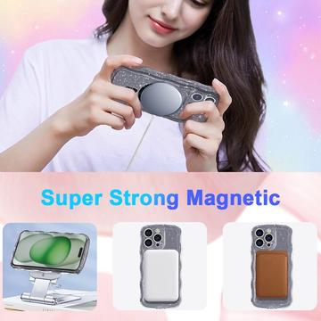 iPhone 15 Pro Max Wave-Edge Laser Glitter MagSafe Cover - Gennemsigtig sort
