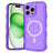 iPhone 15 Pro Max Wave-Edge Laser Glitter MagSafe Cover - Gennemsigtig lilla
