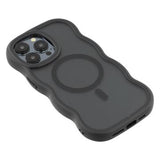 iPhone 15 Pro Max Bølgekant magnetisk hybrid cover - sort