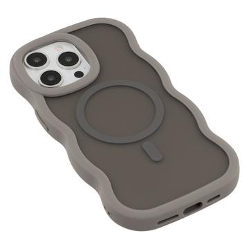 iPhone 15 Pro Max Bølgekant magnetisk hybrid cover - grå