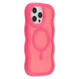 iPhone 15 Pro Max Bølgekant magnetisk hybrid cover - hot pink
