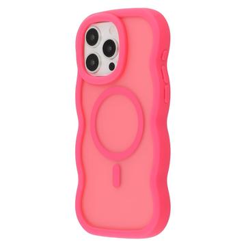 iPhone 15 Pro Max Bølgekant magnetisk hybrid cover - hot pink
