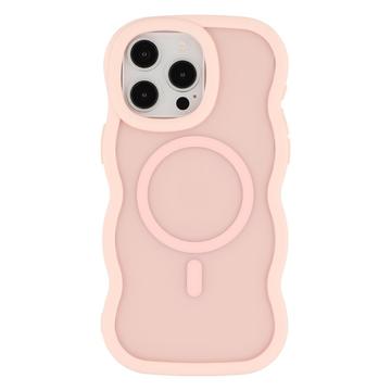 iPhone 15 Pro Max Bølgekant magnetisk hybrid cover - pink