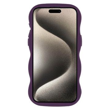 iPhone 15 Pro Max Bølgekant magnetisk hybrid cover - lilla