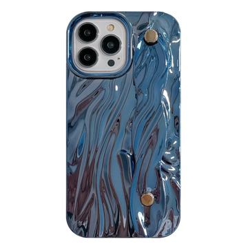 iPhone 15 Pro Max Rynket galvaniseret TPU Cover - Blå