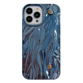 iPhone 15 Pro Max Rynket galvaniseret TPU Cover - Blå