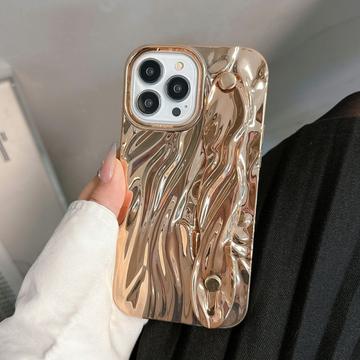 iPhone 15 Pro Max Rynket galvaniseret TPU Cover - Guld