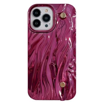 iPhone 15 Pro Max Rynket galvaniseret TPU Cover - Hot Pink