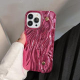 iPhone 15 Pro Max Rynket galvaniseret TPU Cover - Hot Pink
