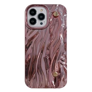 iPhone 15 Pro Max Rynket galvaniseret TPU Cover - Pink