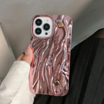 iPhone 15 Pro Max Rynket galvaniseret TPU Cover - Pink