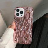 iPhone 15 Pro Max Rynket galvaniseret TPU Cover - Pink