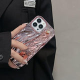 iPhone 15 Pro Max Rynket galvaniseret TPU Cover - Pink