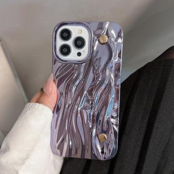 iPhone 15 Pro Max Rynket galvaniseret TPU Cover - Lilla