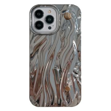 iPhone 15 Pro Max Rynket galvaniseret TPU Cover - Sølv