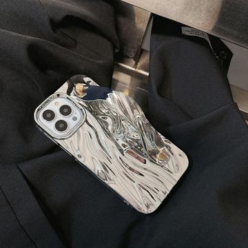 iPhone 15 Pro Max Rynket galvaniseret TPU Cover - Sølv