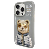 iPhone 15 Pro Nimmy Friends Cool&Cute 2.0 bjørne cover- grå