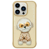 iPhone 15 Pro Nimmy Friends Glasses Cool Hund Cover - Kaki