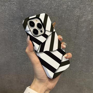 iPhone 15 Pro Striber aftageligt 2-i-1 hybrid cover - sort / hvid