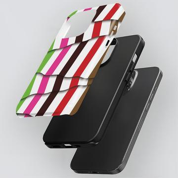 iPhone 15 Pro Striber aftageligt 2-i-1 hybrid cover - sort / hvid