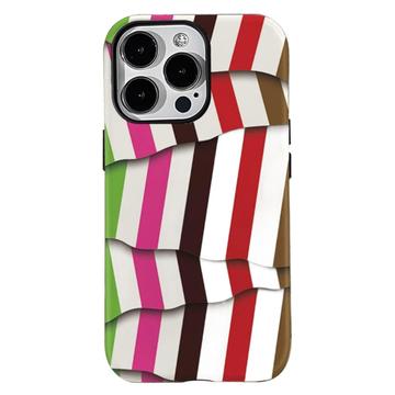 iPhone 15 Pro Striber aftageligt 2-i-1 hybrid cover - farverigt