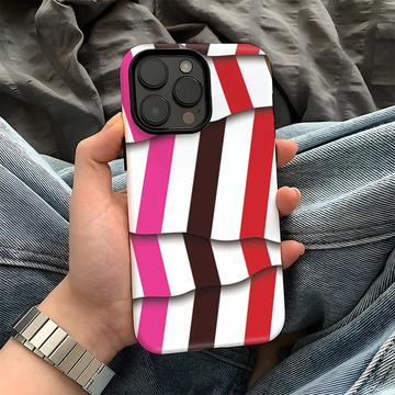 iPhone 15 Pro Striber aftageligt 2-i-1 hybrid cover - farverigt