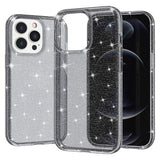 iPhone 15 Pro Stylish Glitter Series Hybrid Cover - Grå