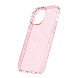 iPhone 15 Pro Stylish Glitter Series Hybrid Cover - Pink