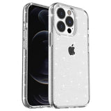 iPhone 15 Pro Stylish Glitter Series Hybrid Cover - Hvid