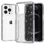 iPhone 15 Pro Stylish Glitter Series Hybrid Cover - Hvid