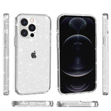 iPhone 15 Pro Stylish Glitter Series Hybrid Cover - Hvid