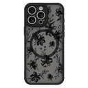 iPhone 15 Pro Stilfuldt beskyttende magnetisk cover - blækblomster