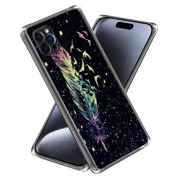 iPhone 15 Pro Stilfuld Ultra-Slim TPU Cover - Fjer