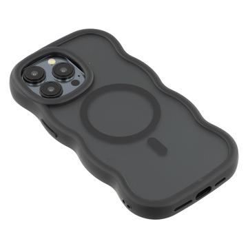 iPhone 15 Pro Bølgekant magnetisk hybrid cover - sort