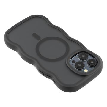 iPhone 15 Pro Bølgekant magnetisk hybrid cover - sort
