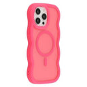 iPhone 15 Pro Bølgekant magnetisk hybrid cover - hot pink