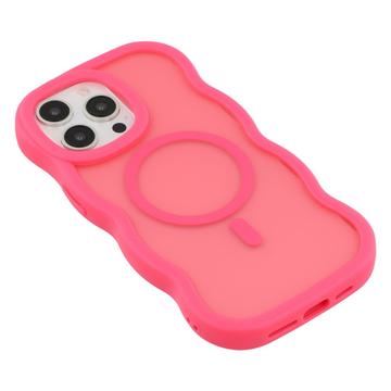 iPhone 15 Pro Bølgekant magnetisk hybrid cover - hot pink