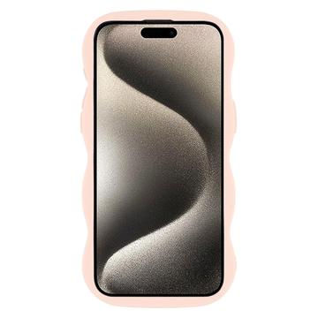 iPhone 15 Pro Bølgekant magnetisk hybrid cover - pink