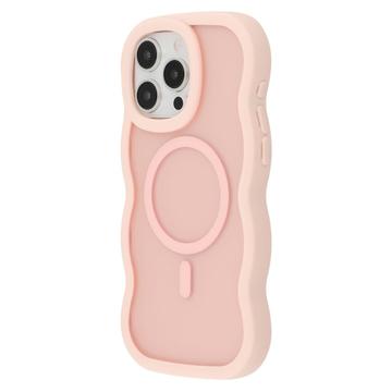 iPhone 15 Pro Bølgekant magnetisk hybrid cover - pink