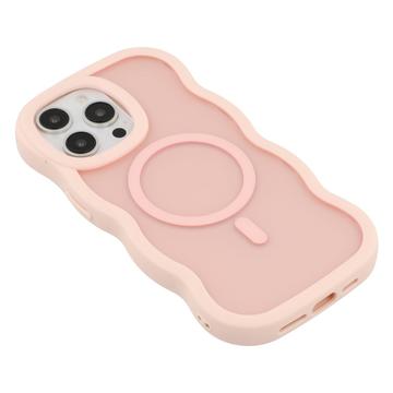 iPhone 15 Pro Bølgekant magnetisk hybrid cover - pink